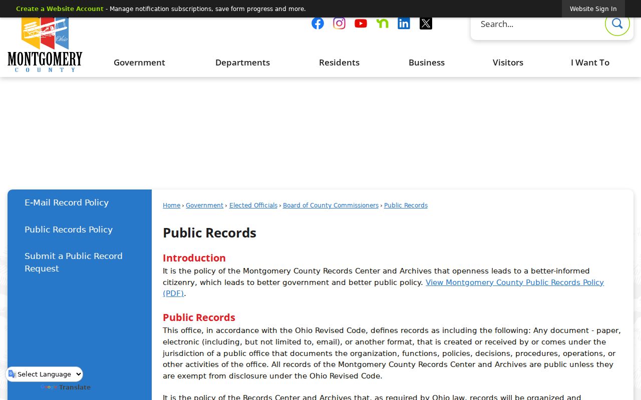 Harrison Township neighbors Montgomery County public records routing